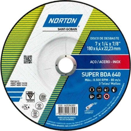 Disco de Desbaste Norton BDA 640 180x6,4x22,23mm 66252842859