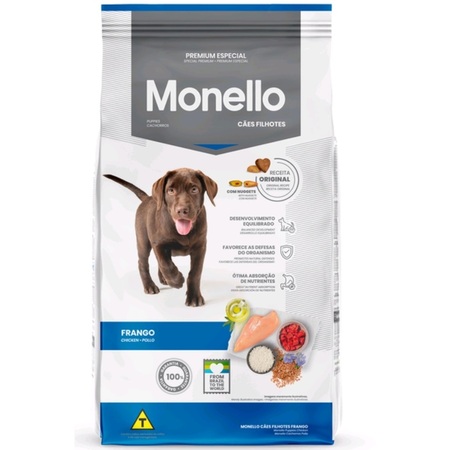 Ração Monello Premium Especial Cães Filhotes Frango 25kg