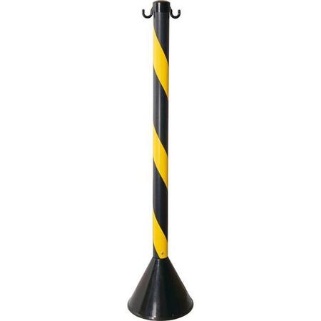 Pedestal Plástico Plastcor Zebrado Preto/Amarelo 90cm 13275