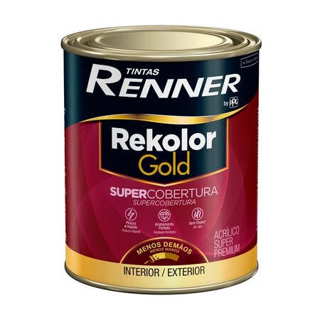 Tinta Renner Rekolor Gold Supercobertura Fosco Branco 800ml  Rv3300.04