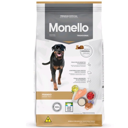 Ração Monello Premium Especial Cães Adultos Tradicional Frango 15kg