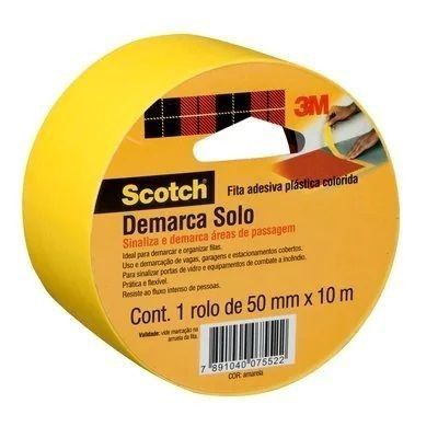 Fita Demarca Solo Scotch 3M Amarela 50mm x 10m