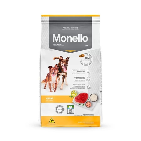 Ração Monello GO para Cães Adultos de Porte Médio e Grande Carne 15kg