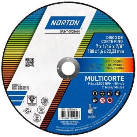 Disco de Corte Norton Multicorte 180x1,6x22,23mm 66252846281