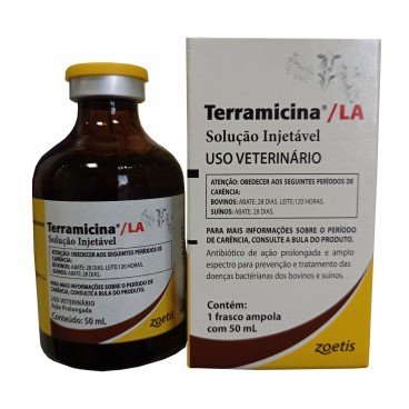 Terramicina La Solução Injetável Antibiótico Oxitetraciclina Zoetis 50ml