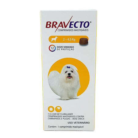 Anti Pulgas Bravecto MSD 112,5mg para Cães até 4,5kg