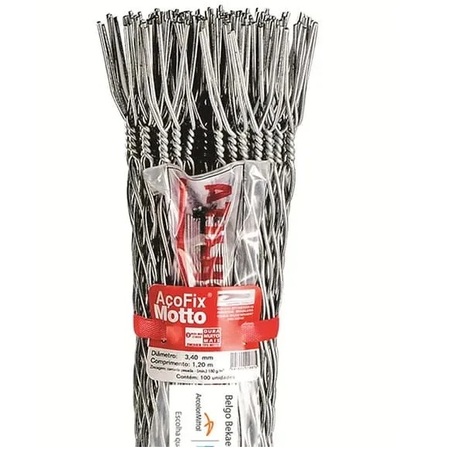 Distanciador Açofix Motto Belgo 3,4mm com Atilhos 100 unidades Distanciador Açofix Motto Belgo 3,4mm com Atilhos 100 unidades
