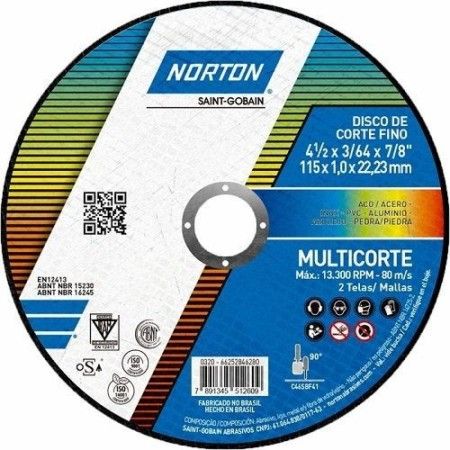 Disco de Corte Norton Multicorte 115x1,0x22,23mm 66252846280