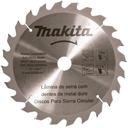 Disco de Serra TCT Makita D51340 185x20mm 24 Dentes