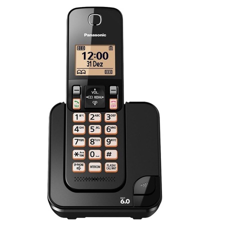 Telefone sem Fio Panasonic KX-TGC350LBB com Viva Voz Preto