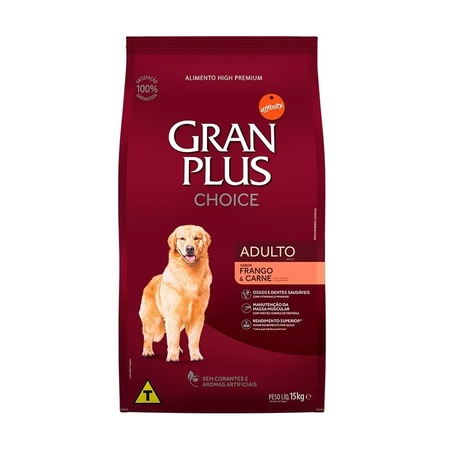 Ração Gran Plus Choice Cães Adultos Frango e Carne 15kg