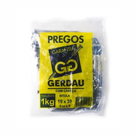 Prego Gerdau 19x39 1kg com Cabeça