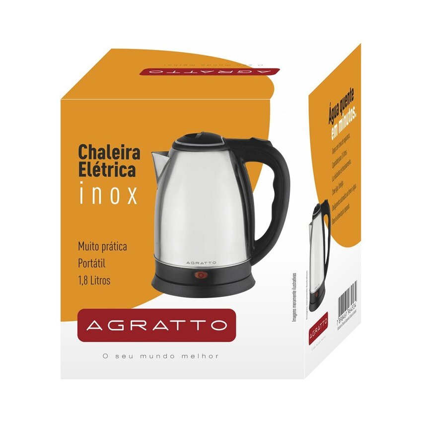 Chaleira Elétrica Agratto CE 1 8 Litros Inox 220V