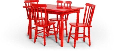 Jogo De Mesa Com 4 Cadeiras Monaco Vermelho Disa Móveis