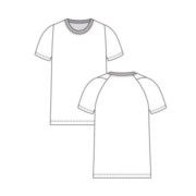 Molde Camiseta Básica com Costas Raglan - Masculino