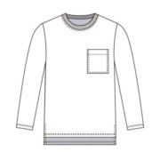 Molde Camiseta Manga Longa com Abertura Lateral e Bolso - Infantil Unissex