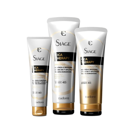 Kit Siàge Cica Therapy Eudora - Shampoo 250ml + Condicionador 200ml + Leave-in 100ml