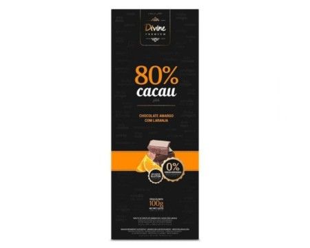 CHOCOLATE AMARGO 80% COM LARANJA 100G DIVINE