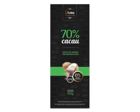 CHOCOLATE 70% COM AÇÚCAR DE COCO 100G DIVINE