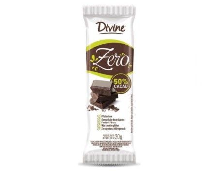 CHOCOLATE MEIO AMARGO 50% ZERO 20G DIVINE