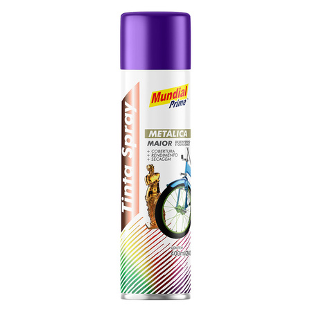 TINTA SPRAY 400ML MUNDIAL PRIME METALICA VIOLETA