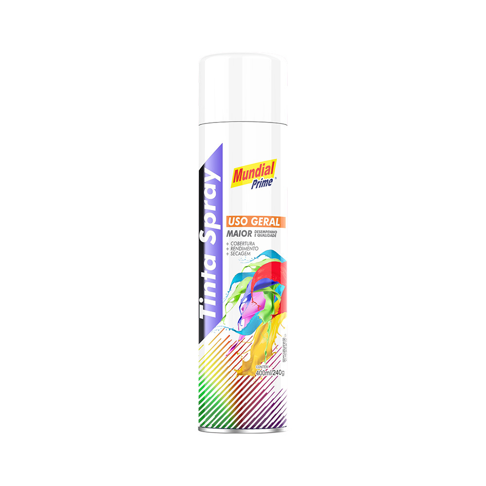 TINTA SPRAY 400ML MUNDIAL PRIME UG BRANCO