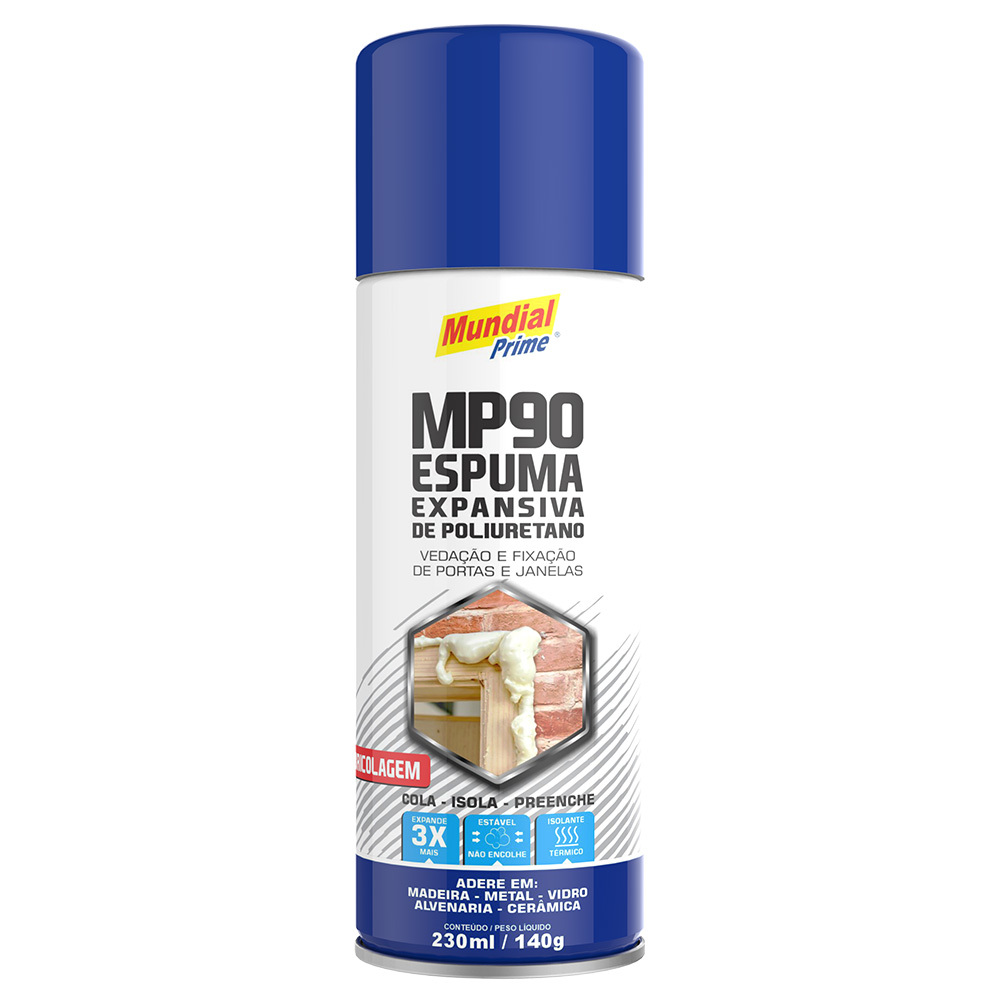 ESPUMA DE POLIURETANO 230ML 140G MUNDIAL PRIME