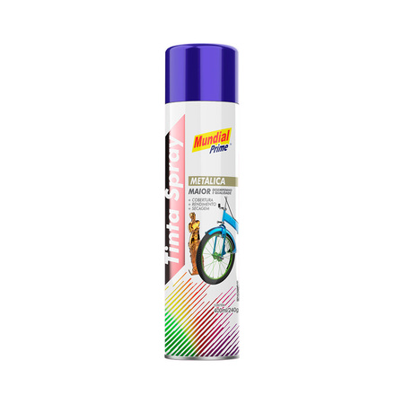 TINTA SPRAY 400ML MUNDIAL PRIME METALICA AZUL
