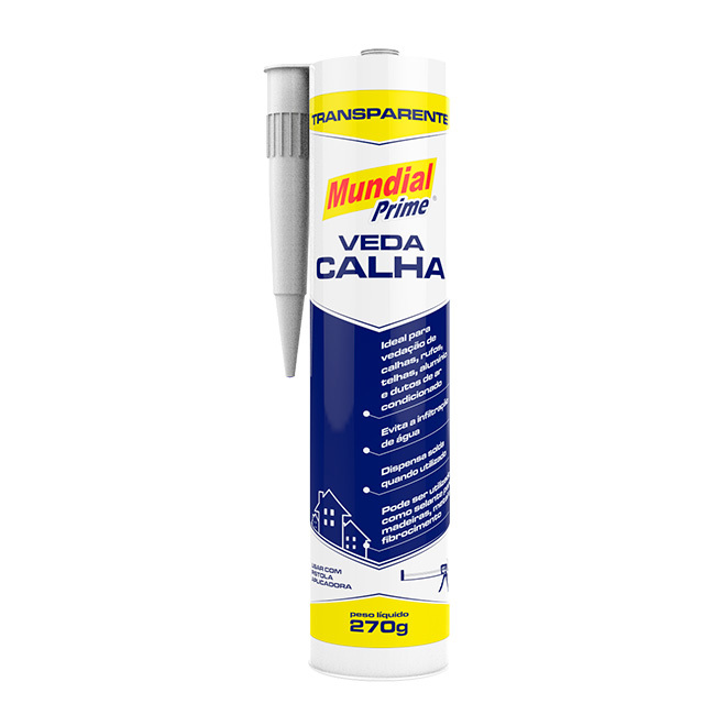 VEDA CALHA TRANSPARENTE 300ML 270G MUNDIAL PRIME