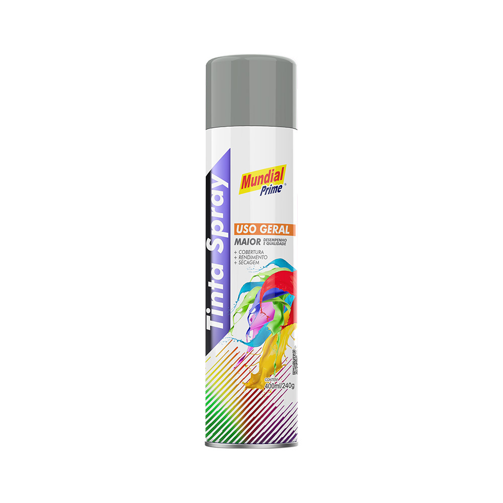 TINTA SPRAY 400ML MUNDIAL PRIME UG CINZA MEDIO