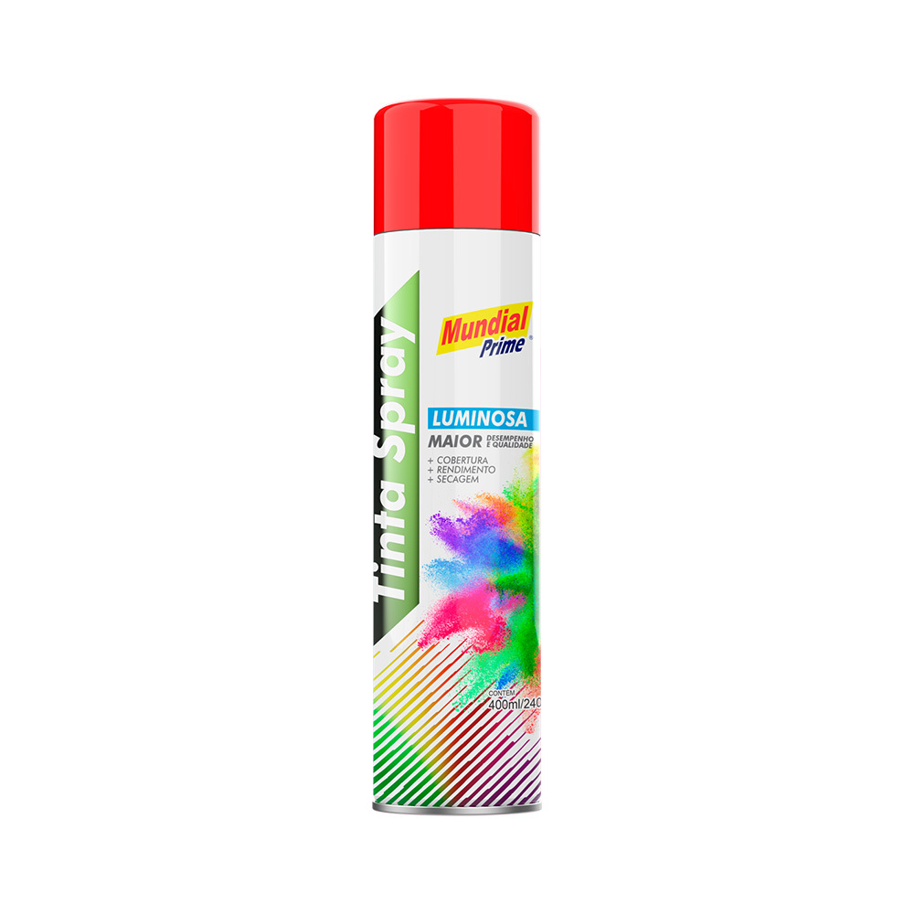 TINTA SPRAY 400ML MUNDIAL PRIME LUMINOSA VERMELHO