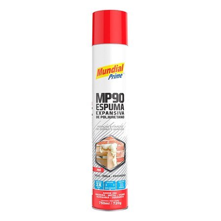 ESPUMA DE POLIURETANO 750ML 720G MUNDIAL PRIME