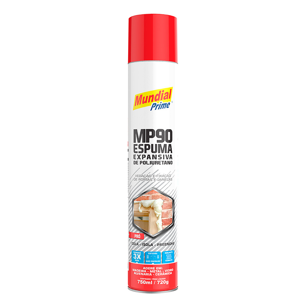 ESPUMA DE POLIURETANO 750ML 720G MUNDIAL PRIME