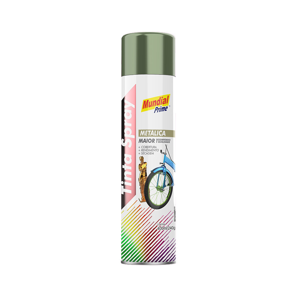 TINTA SPRAY 400ML MUNDIAL PRIME METALICA VERDE