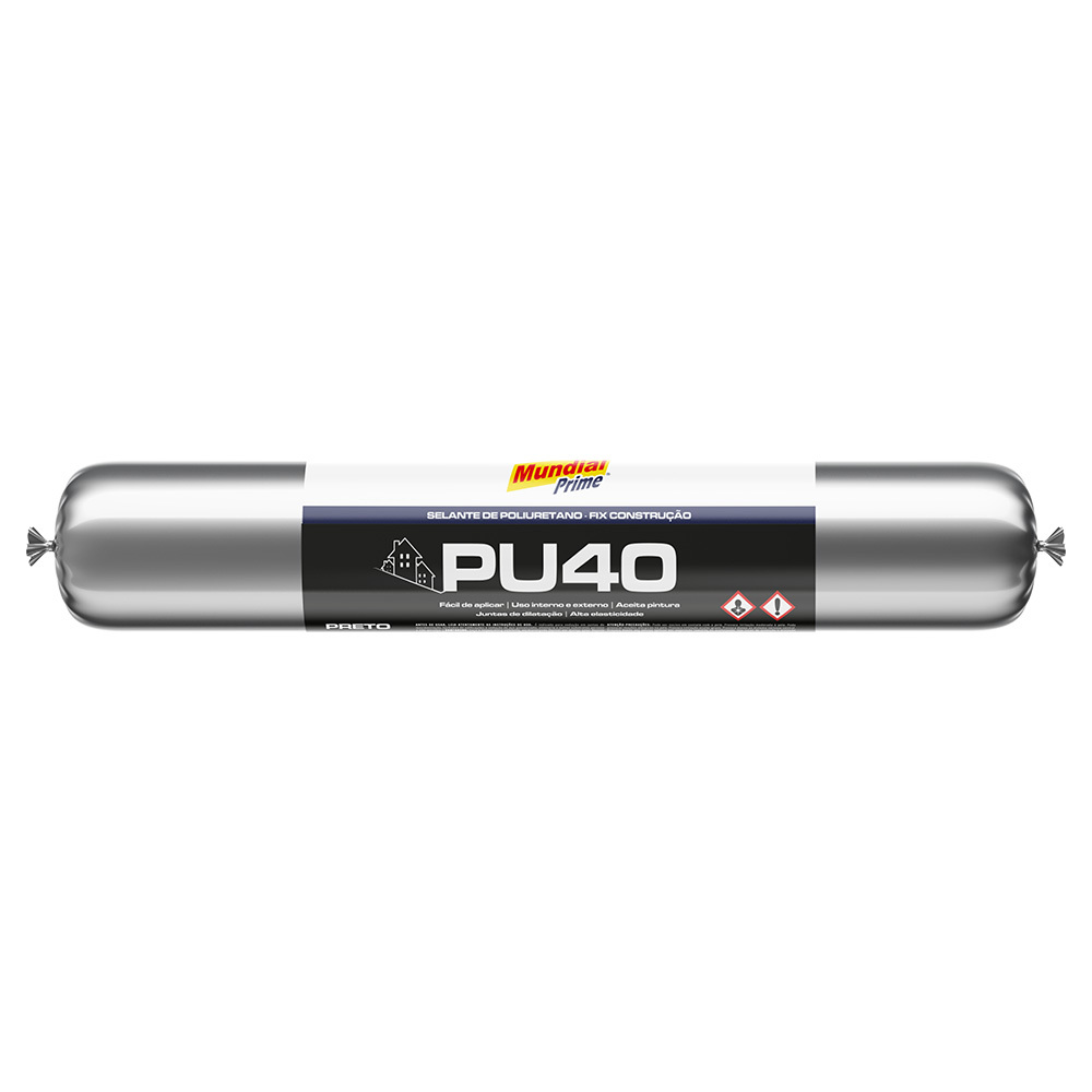 SELANTE DE POLIURETANO PU40 SALSICHA 800G MP PRETO
