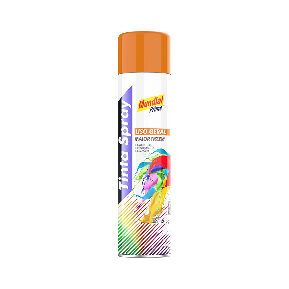 TINTA SPRAY 400ML MUNDIAL PRIME UG LARANJA