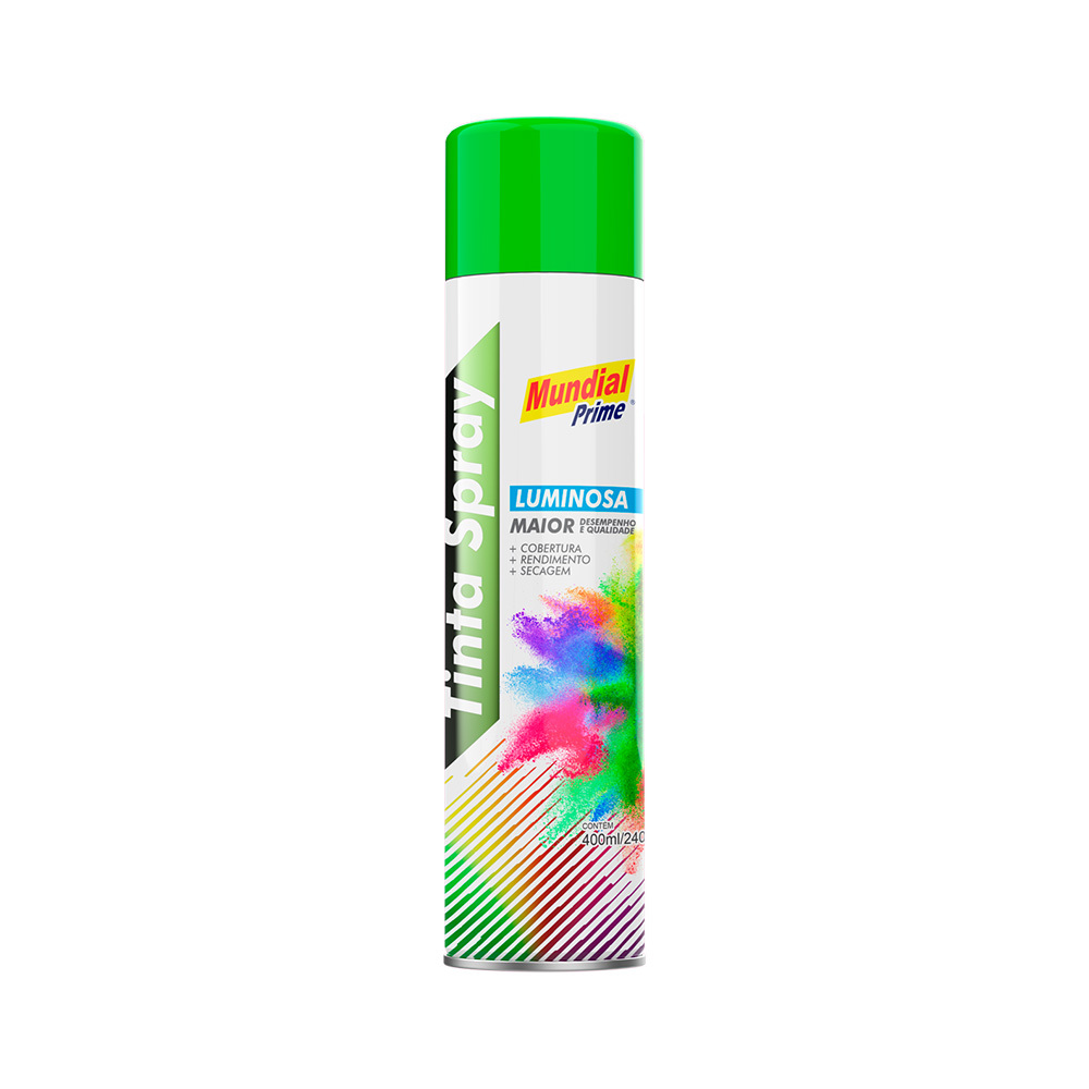 TINTA SPRAY 400ML MUNDIAL PRIME LUMINOSA VERDE
