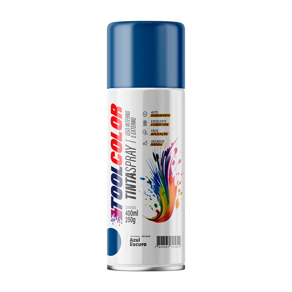 TINTA SPRAY 400ML TOOLCOLOR UG AZUL ESCURO