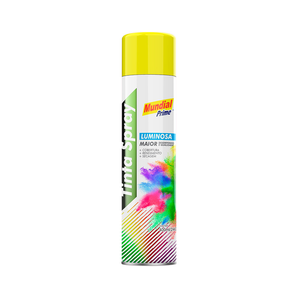 TINTA SPRAY 400ML MUNDIAL PRIME LUMINOSA AMARELO