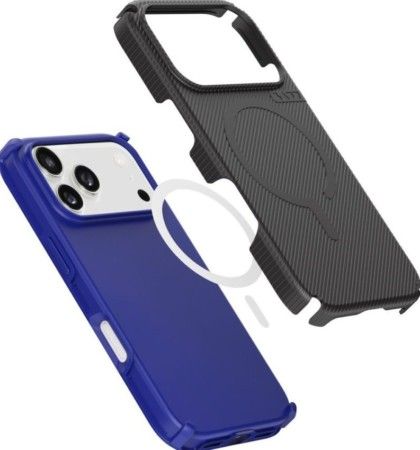 Capa Protetora Shield Flux iPhone 17 Pro - Preta e Azul
