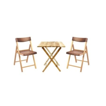 Conjunto de Mesa e Cadeiras Tramontina Potenza Marrom com 3 Peças 10630087