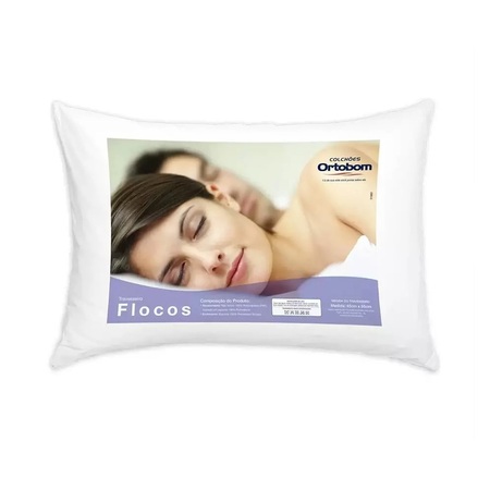 Travesseiro Flocos Conforto Ortobom 60x40cm