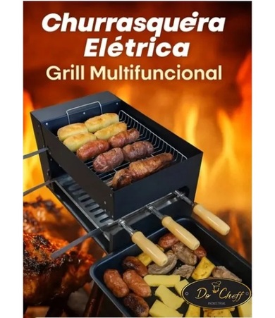 Churrasqueira Eletrica Do Cheff CH03 Grill 3 Espetos