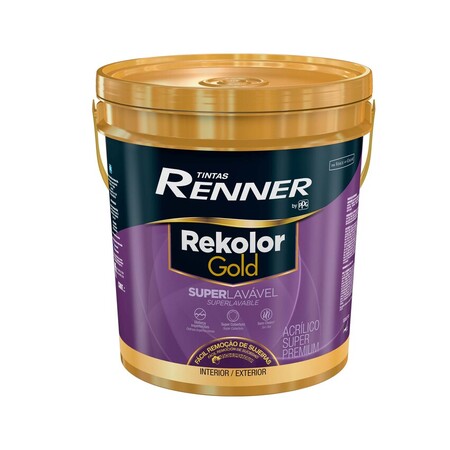 Tinta Renner Rekolor Gold Superlavável Acetinado Branco 18 Litros Rv3400.45