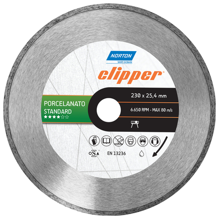 Disco de Corte Norton Diamantado Standard Clipper 230x25,4mm 70184601444