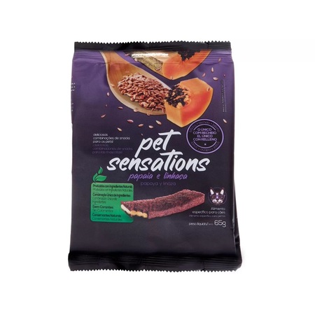 Petisco Bifinho Pet Sensations Petitos Papaia e Linhaca 65g