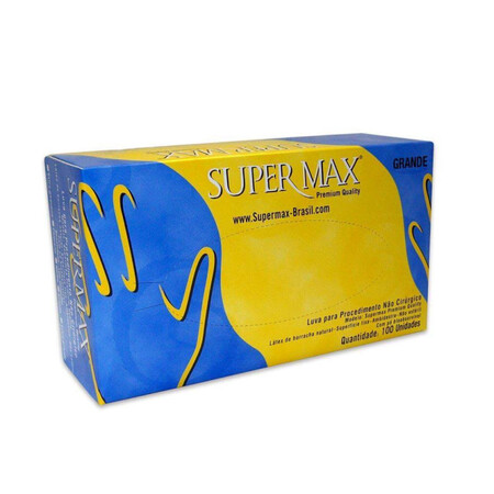 Luva de Látex Super Max Caixa com 100 unidades G