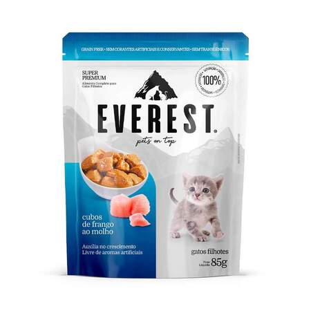 Ração Everest Gatos Filhotes Frango Sachê 85g