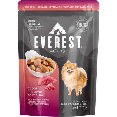 Ração Everest Cães Raças Pequenas Carne Sachê 100g