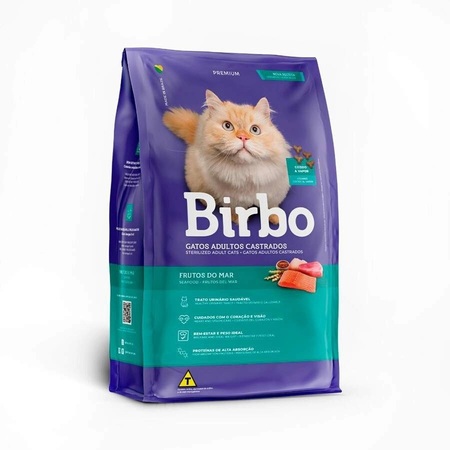 Ração Birbo Premium Gatos Adultos Castrados Frutos do Mar 15kg